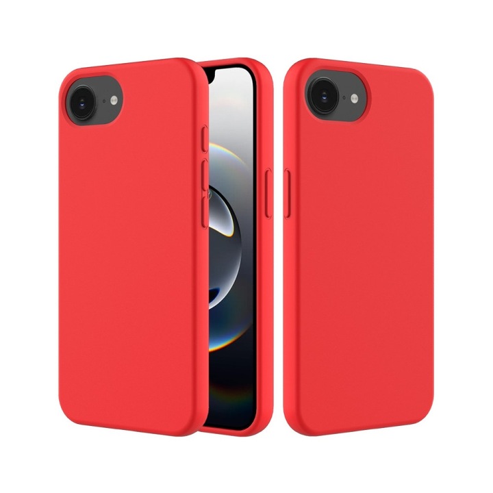 Husă de telefon Tokgalaxis compatibilă cu iPhone 17e - din silicon roșu pentru spate