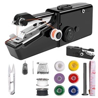Set Masina de Cusut Mini Portabila cu Accesorii, Masina de Cusut Electrica Portabila Fara Fir Pentru Incepatori, masina de cusut manuala pentru haine, perdele, calatorii acasa, design ergonomic pentru textile de casa, Multifunctionala