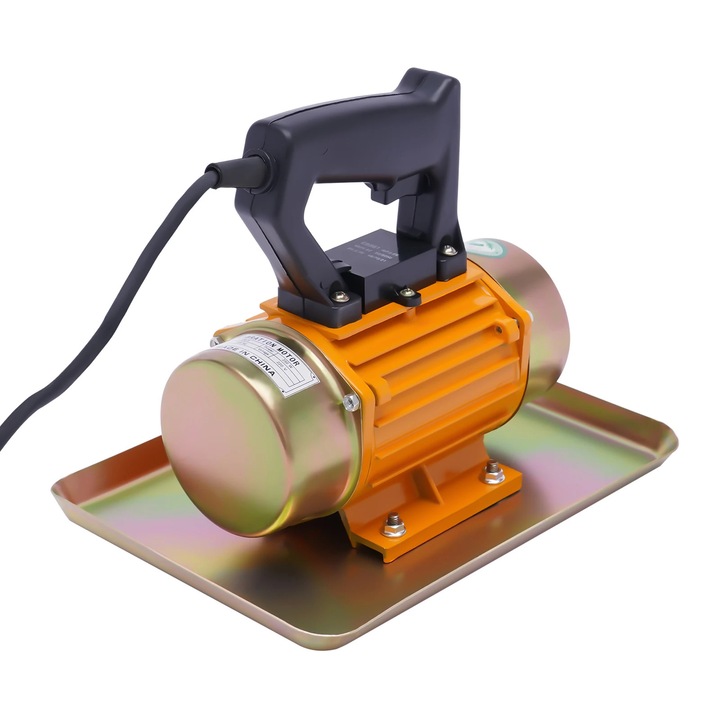 Betonvibrátor motor, elektromos 220 V 250 W, vibrációs erő 200 kg, hordozható/vibrációs asztalhoz, sárga