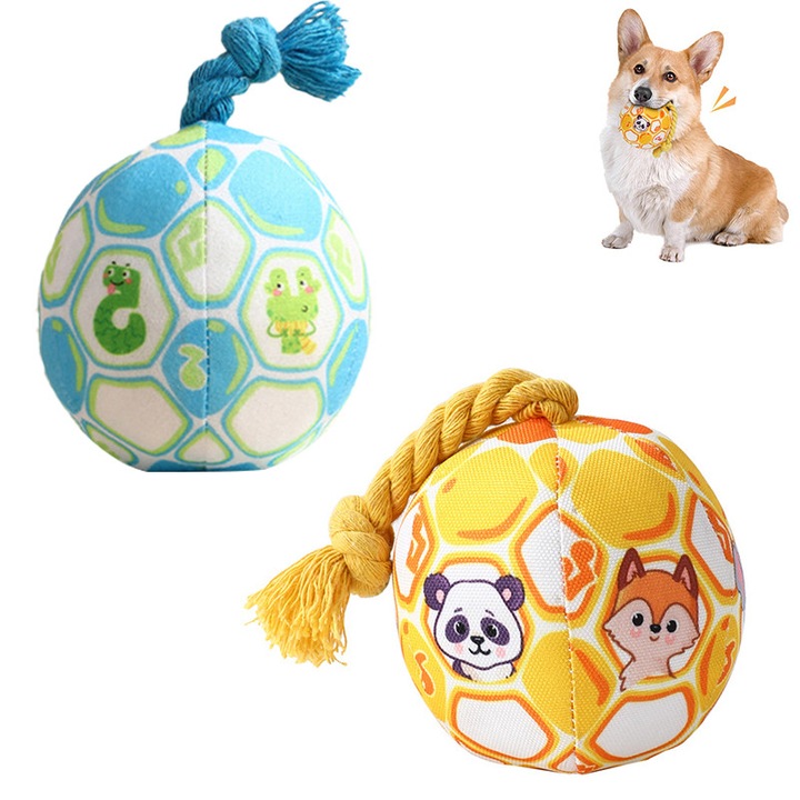 2 harapásálló kisállatjáték, biztonságos anyagból, tartós kötéllel, könnyen tisztítható, szájtisztításra alkalmas, kültéri vagy otthoni használatra alkalmas kisállatok számára