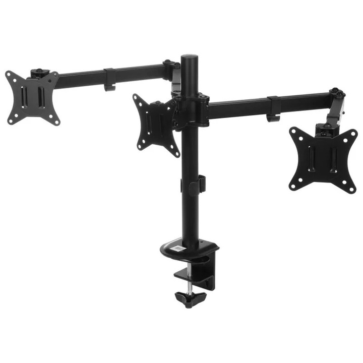 Стойка за 3 монитора макс. 27 инча VESA 75, 100 с настолен захват Brateck LDT66-C034 макс. 3x7кг