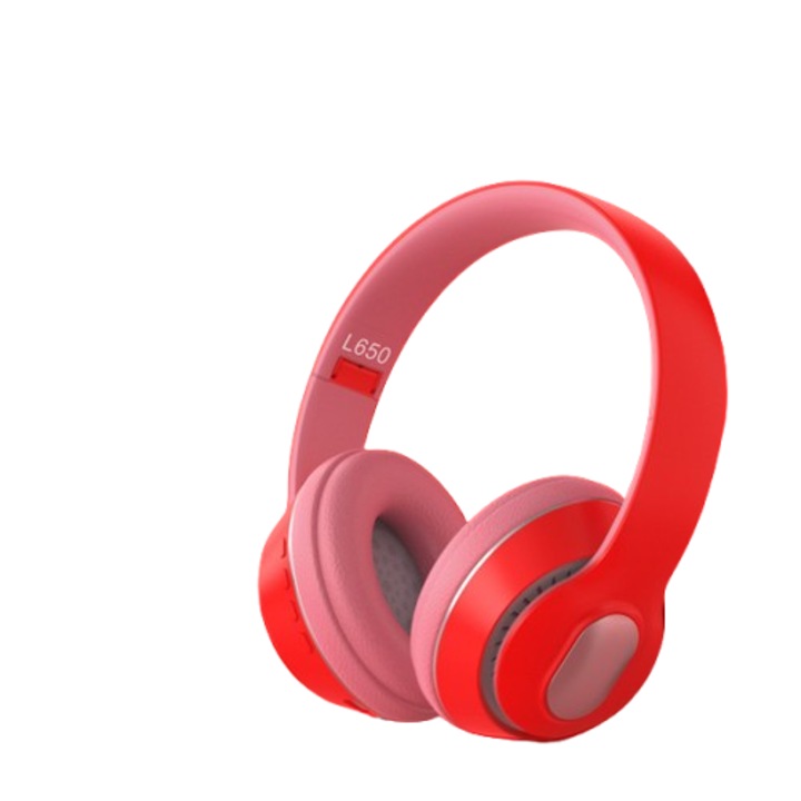 9D vezeték nélküli fejhallgató, L 650, HIFI zajszűréssel, alacsony késleltetésű játékélmény, bluetooth 5.3, víz- és porálló, gyorstöltés, memóriakártya-nyílás, piros