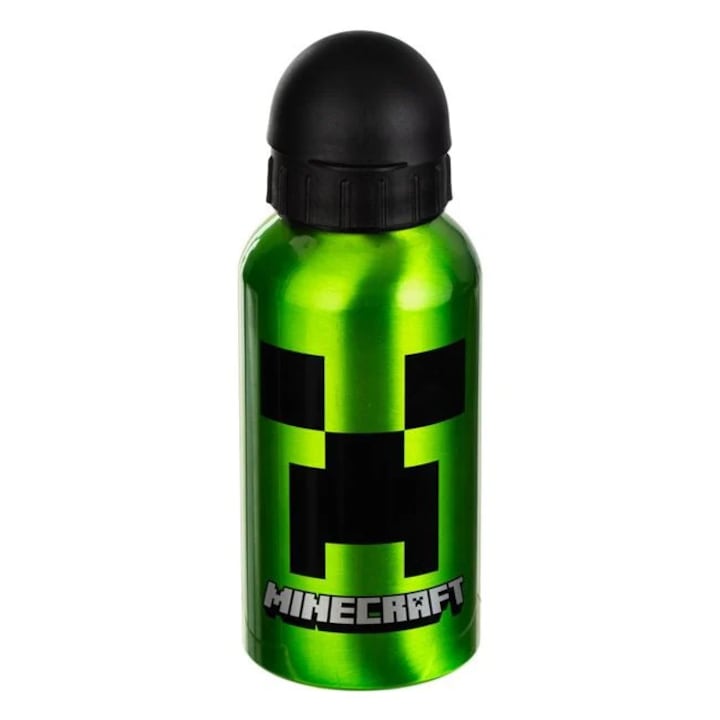 Minecraft Zöld Alumínium Kulacs Gyerekeknek 400ml