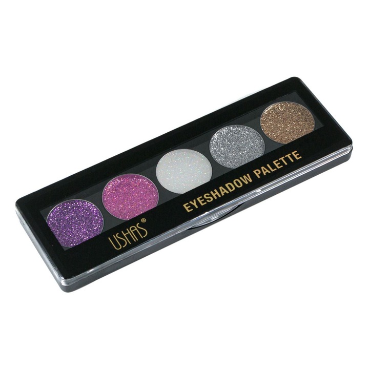 Paleta fard ochi roz auriu argintiu fucsia alb glitter