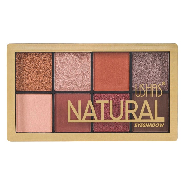 Paleta Fard de Ochi (8 nuante) Maro Mat Glitter - 15g