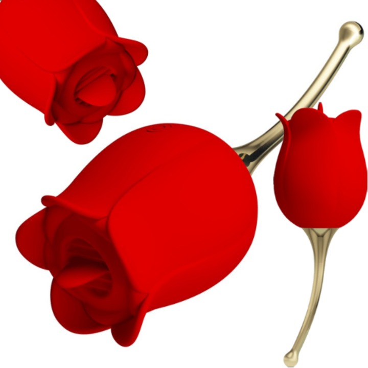 Вибратор Pretty Love, Rose Lover, Безопасен за тялото материал, Хипоалергенен, Различни режими на вибрация и пулсация, Ергономичен дизайн, Водоустойчив, Идеален за употреба под душа или във ваната, 15 см X 4 см