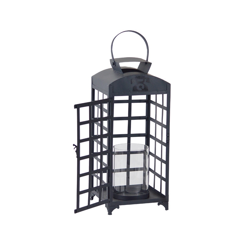 Felinar Vintage, Metal, Negru, 30 x 50 cm, Artfoyer