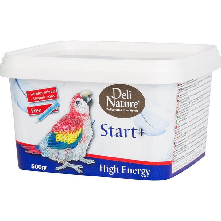 Hrana pentru hranirea manuala a puilor, Deli Nature Start + High Energy, 500g