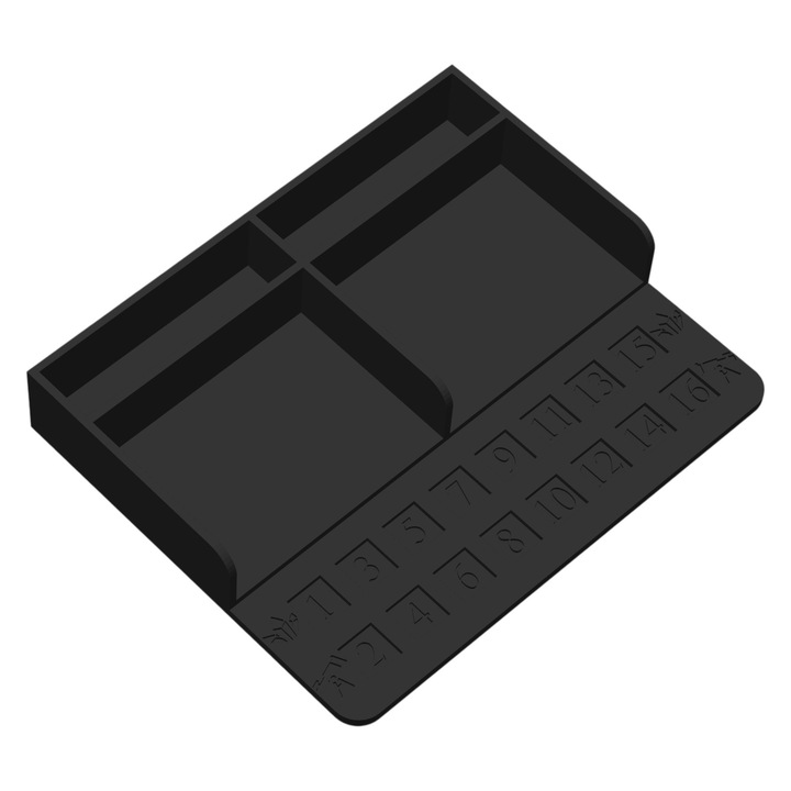 Kártyaadagoló és körforgó, Hősök társasjáték, 2 rekeszes, fekete