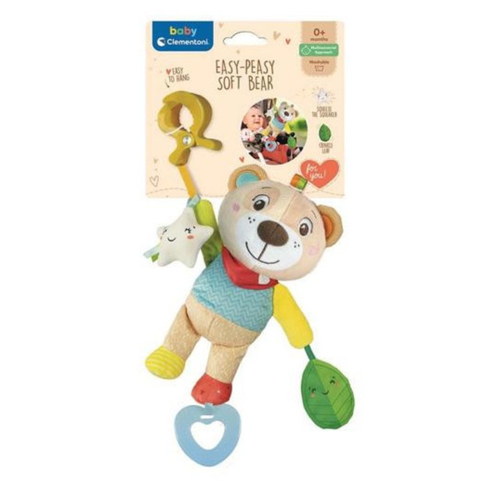 Clementoni Baby Plüss maci csörgőkkel és rágókával (17708)