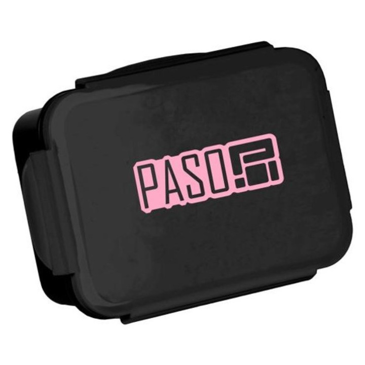 Пластмасова кутия за обяд BeUniq - Черно-Розова