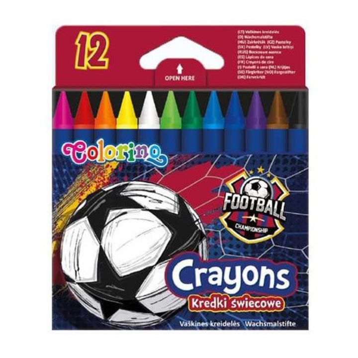 Colorino 12-цветни пастели - Футбол (21740PTR)
