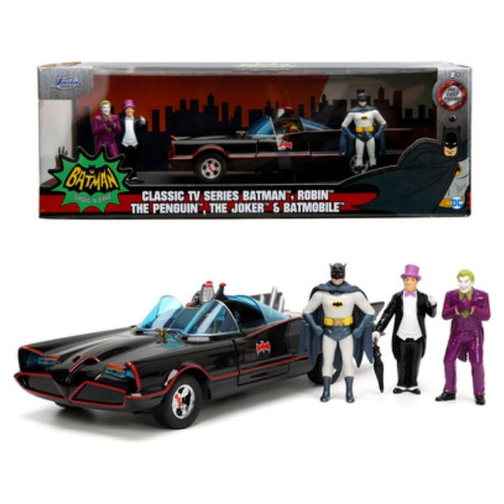 Комплект от 4 фигурки Jada Toys 253215011 DC Comics Batman, Батмобил, 1:24