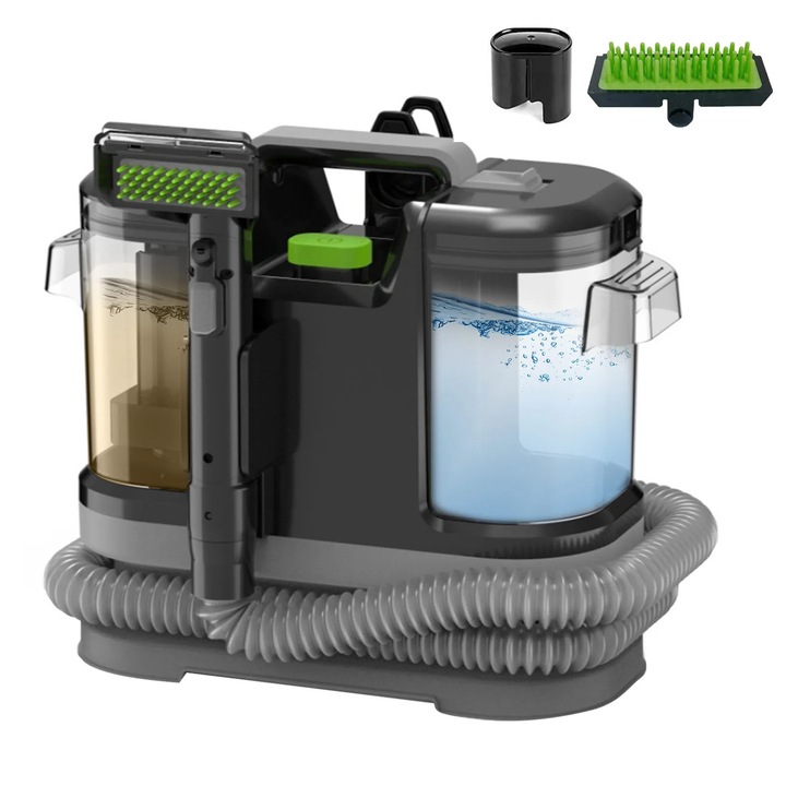 Hordozható szőnyegtisztító, kettős tartály, szívóerő, fekete, 500W, 1800ml