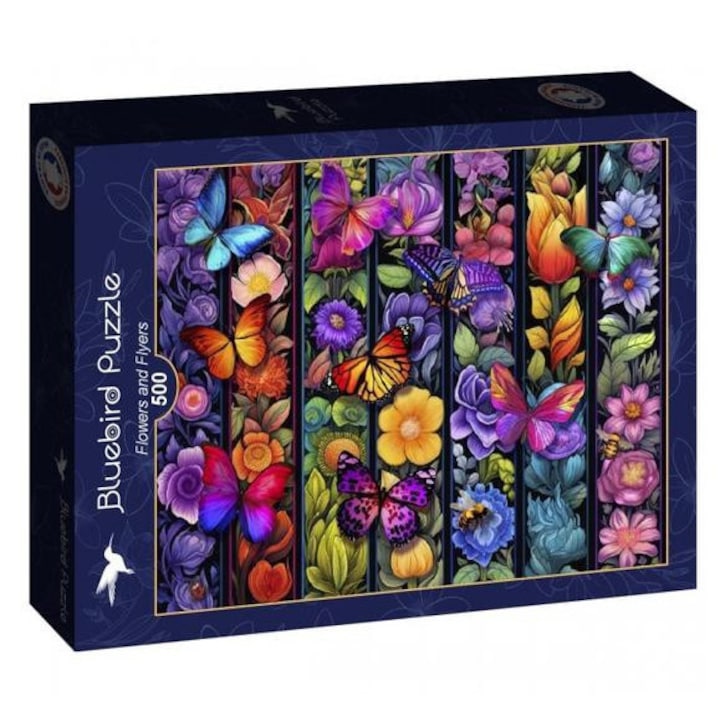Пъзел Bluebird от 500 части - Цветя и листовки (90595)