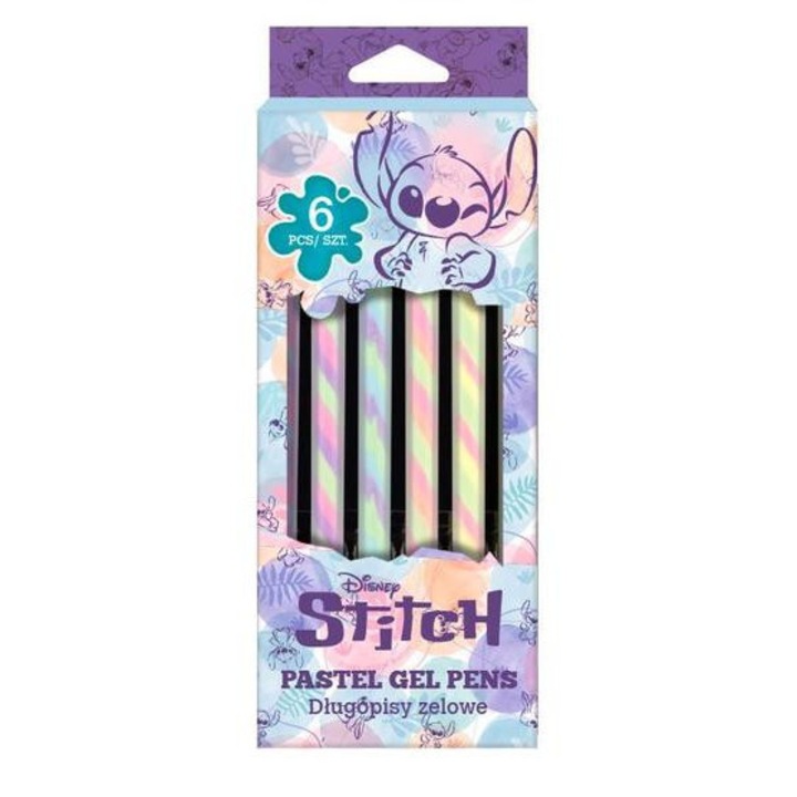 Coolpack - Pixuri cu gel 6 buc - Disney Fashion - Stitch (92016PTR)