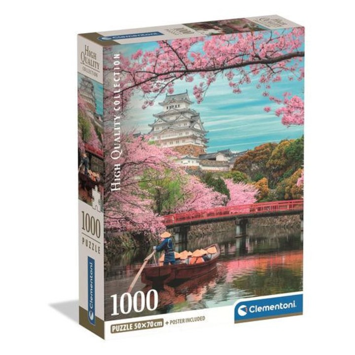 Puzzle compact Clementoni 1000 piese - Colectie de inalta calitate - Castelul Himeji in primavara