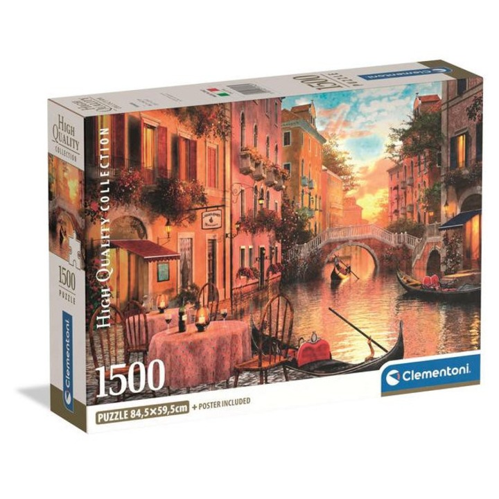 Clementoni Компактен пъзел от 1500 части - Висококачествена колекция - Венеция (31743)