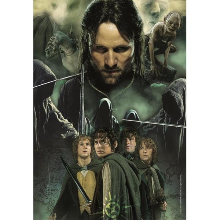 Пъзел Clementoni Lord of the Rings Aragorn & Hobbits 1000 части