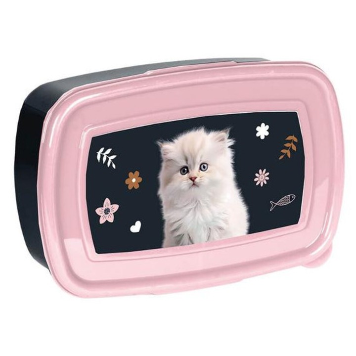 Кутия закуски Little Meow PP25CO-3022, Пластмасова, Коте