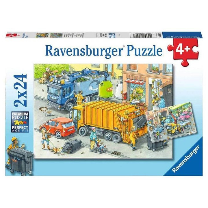 Puzzle Ravensburger 2 x 24 piese - Colectarea gunoiului (05096)