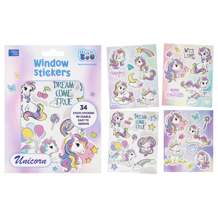 Autocolant pentru fereastra cu unicorn (514892)