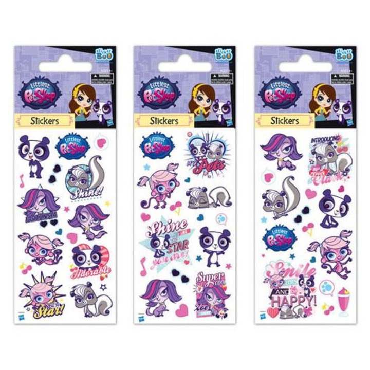 Set stickere, Starpak, Littlest Pet Shop 6x18 cm, 3 tipuri
