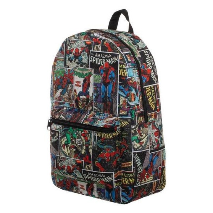 Ghiozdan, Spider Man, Benzi Desenate, 46 x 30 x 14 cm, Multicolor