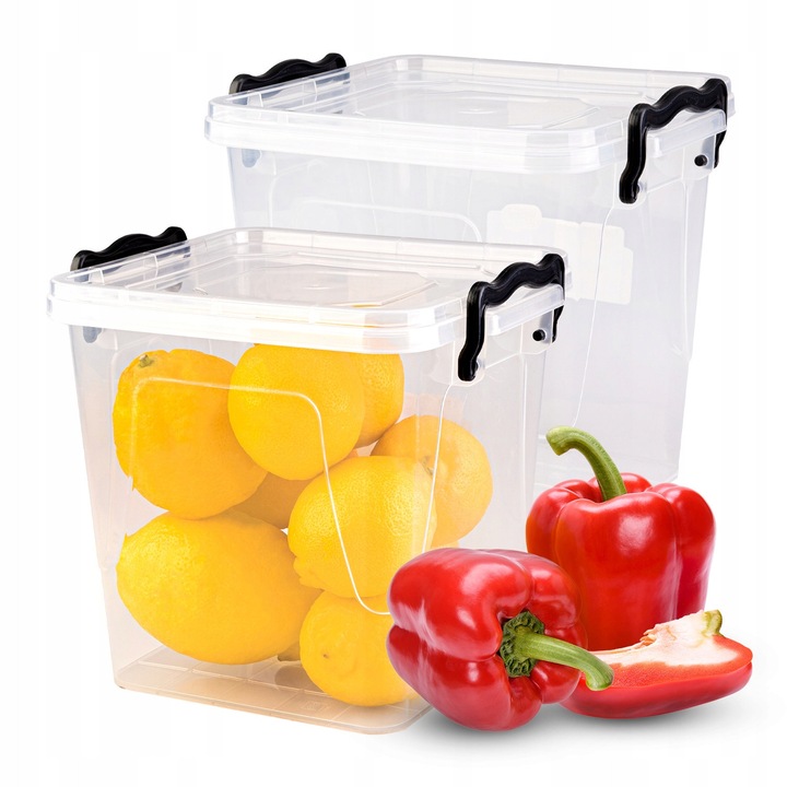 Set Recipiente Pentru Depozitarea Alimentelor, Superbutelki, Fabricate Din Plastic De Inalta Calitate, Cu Inchidere Etansa, Pentru Spalare In Masina De Spalat Vase, Pentru Utilizare In Cuptorul Cu Microunde, 14 x 20 x 18 cm