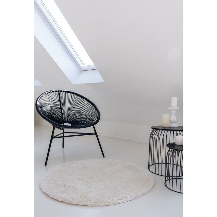 Shaggy szőnyeg Super plüss (White) Kerek 80cm Fehér