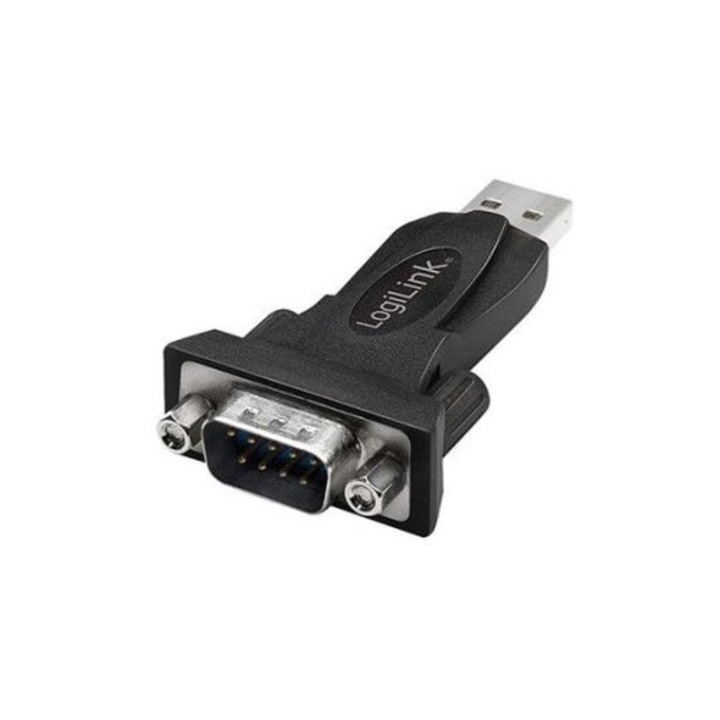 Logilink USB-A to RS232 male/male adapter Black, 230946, Speciális átalakító