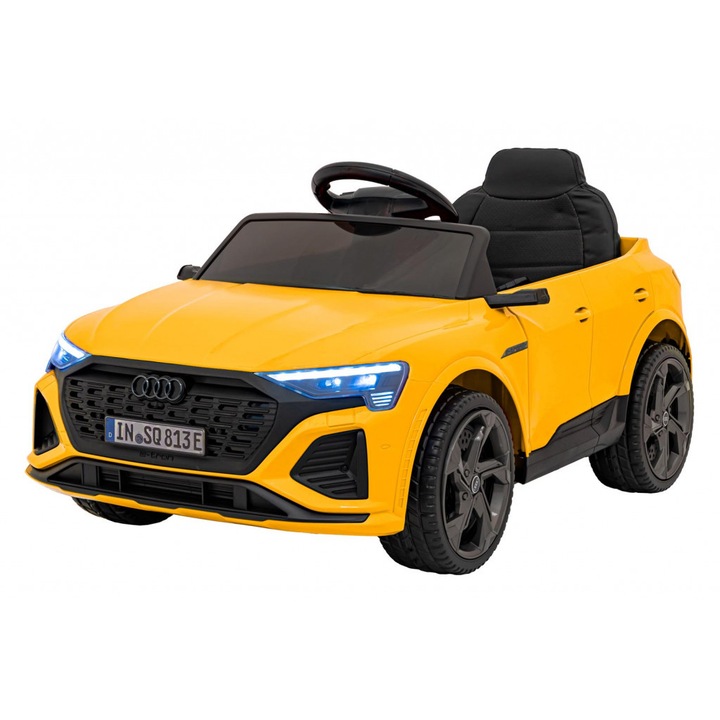 Masina pentru copii Audi SQ8 cu baterii, ramiz, Galben