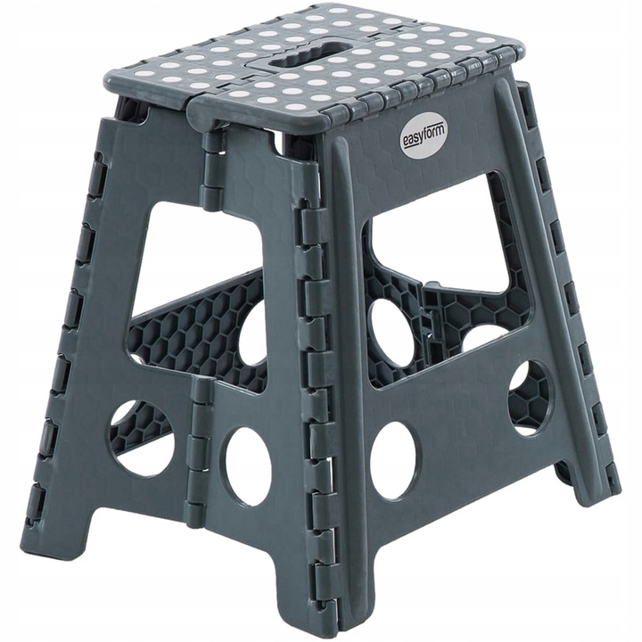 Scaun pliabil PrzydaSie, 150kg, platformă antiderapantă, gri, 40x39x32.5cm