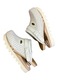 Saboti din Piele naturala perforata, Talpa din lemn de fag uscat, flexibila, cu design antiderapant, cu Arc – Air Zig White - Marimea 40