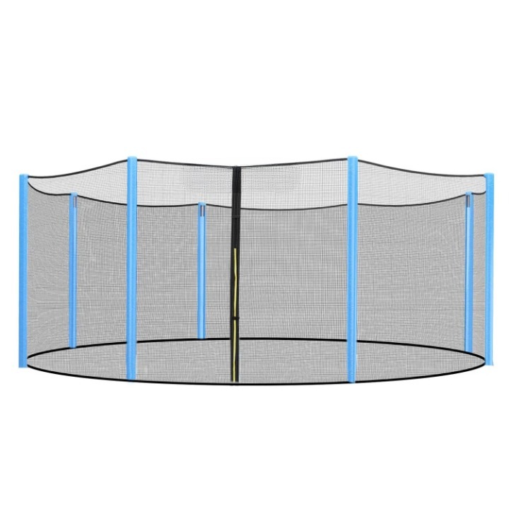 Plasa de trambulina pentru exterior, cu fermoar, fabricata din polietilena, potrivit pentru trambuline cu diametru de 366 - 374 cm, 8 stalpi