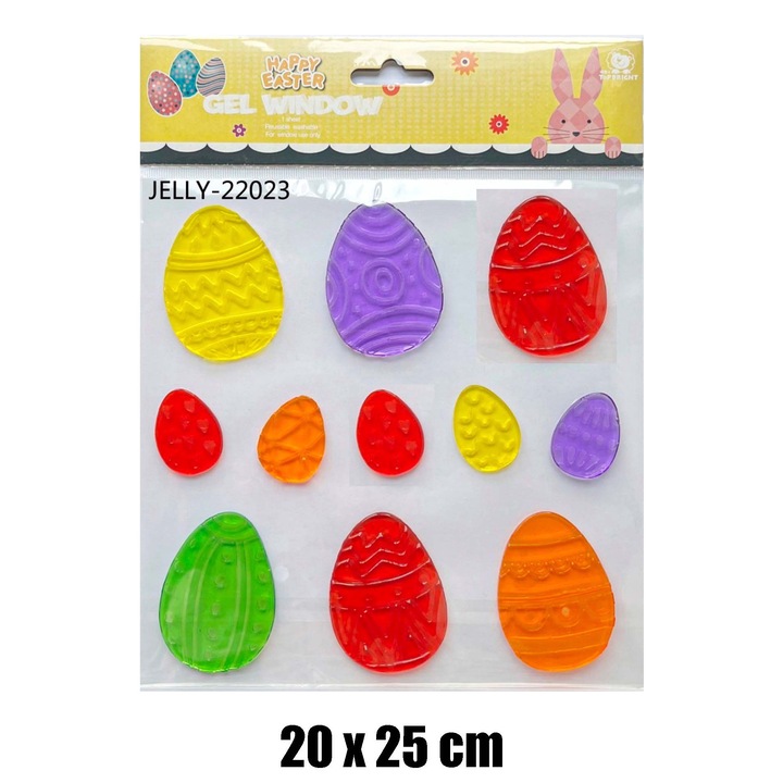 Oua colorate cu gel pentru ferestre IRIS 20 x 25 cm