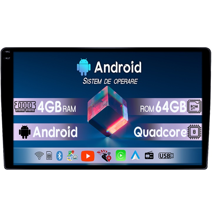 Navigatie dedicata Honda CR-V 2022+, 4GB RAM 64GB ROM, Quadcore, Android 14, Display QLED 1K 9", DSP, Carplay&Android Auto, Suport camere AHD