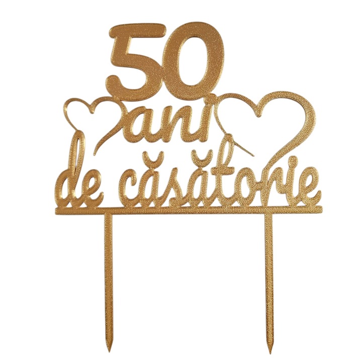 Topper 50 Ani Casatorie Auriu