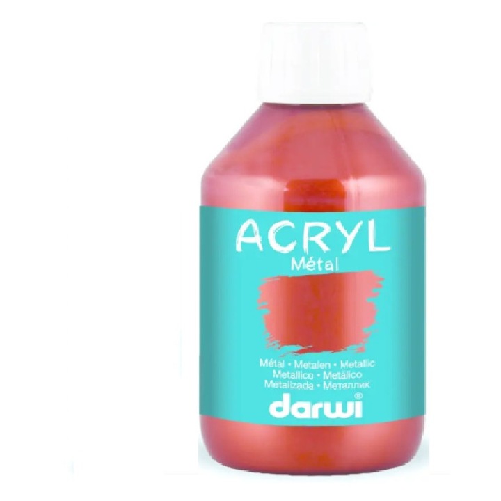 Vopsea acrilica metalizata, cupru 250 ml, Darwi