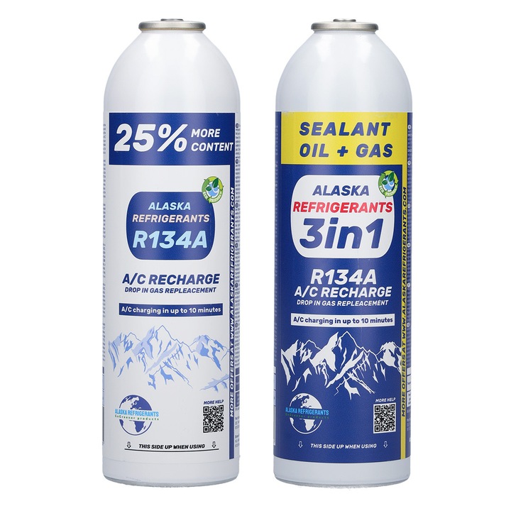 1 x +25% HC 134a (R134 helyettesítő gáz), 1 x 3in1 HC 134a (R134 helyettesítő gáz)