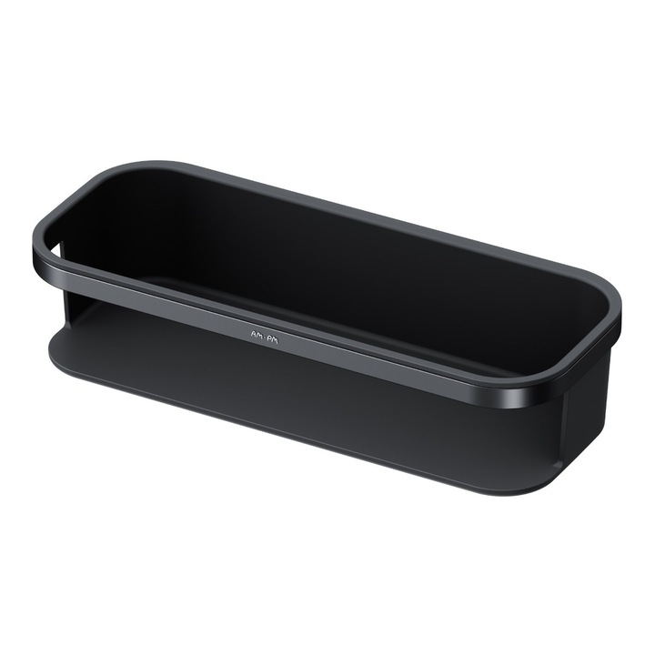 Етажерка за баня от метал и пластмаса AM.PM Func A8F53122, матово черно покритие, един рафт, 30 x 12.3 x 7 см