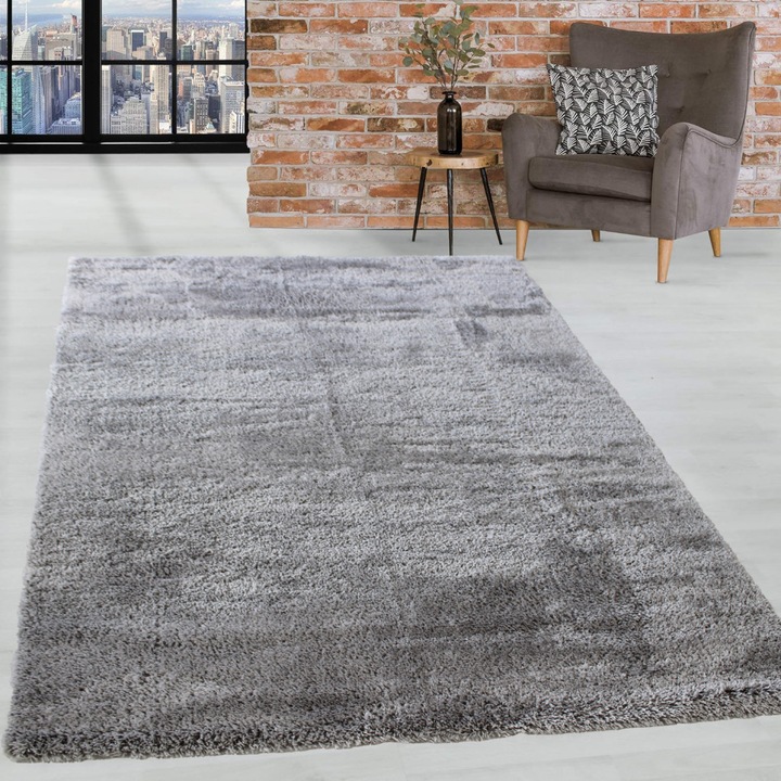 Shaggy szőnyeg Marmaris (L. Grey) 60x110cm Világos Szürke