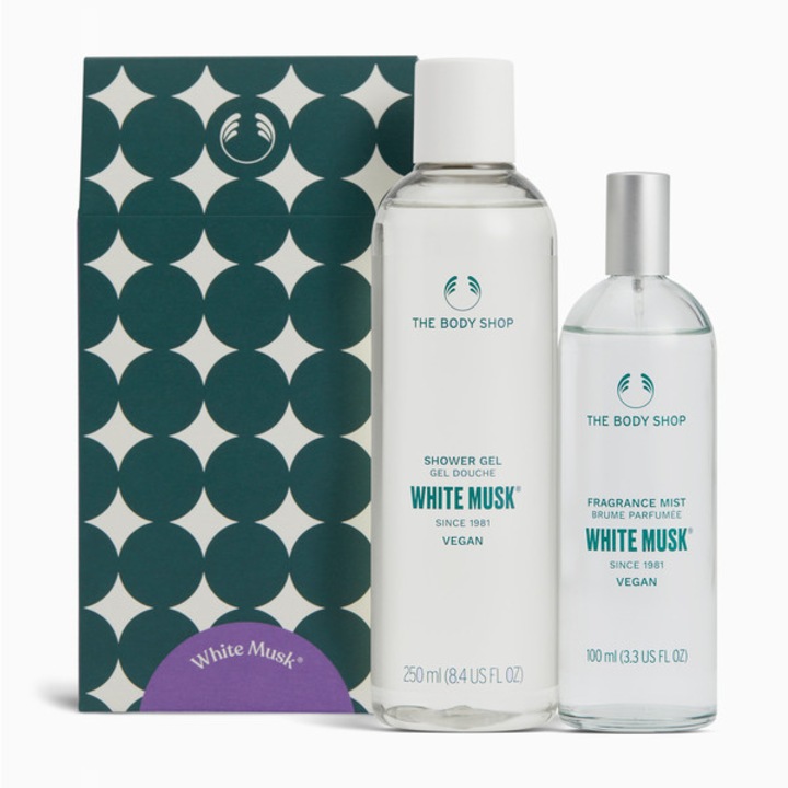 Set Cadou Gel de dus/Spray de corp, The Body Shop, White Musk Intro, 100 ml/250 ml