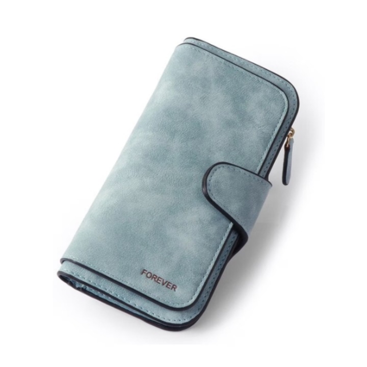Női pénztárca, kék, bőr