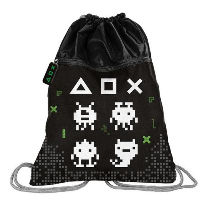 Rucsac cu snur de tragere, geanta de sala - Negru