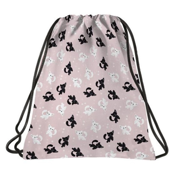 Спортна чанта BackUp Cat - Черно-бяла котка