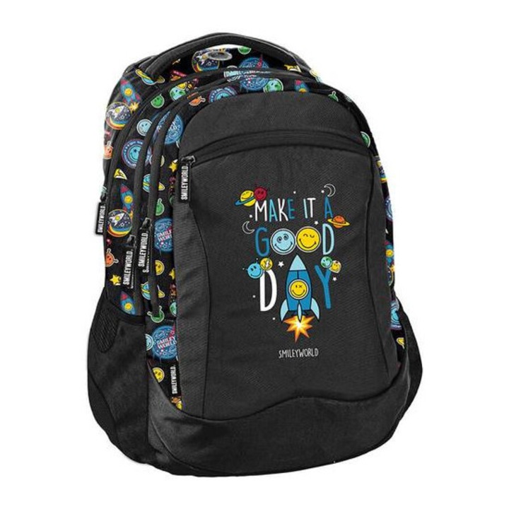 Emoji iskolatáska, hátizsák - 3 rekeszes - Az űrben (SM24LH-2808)