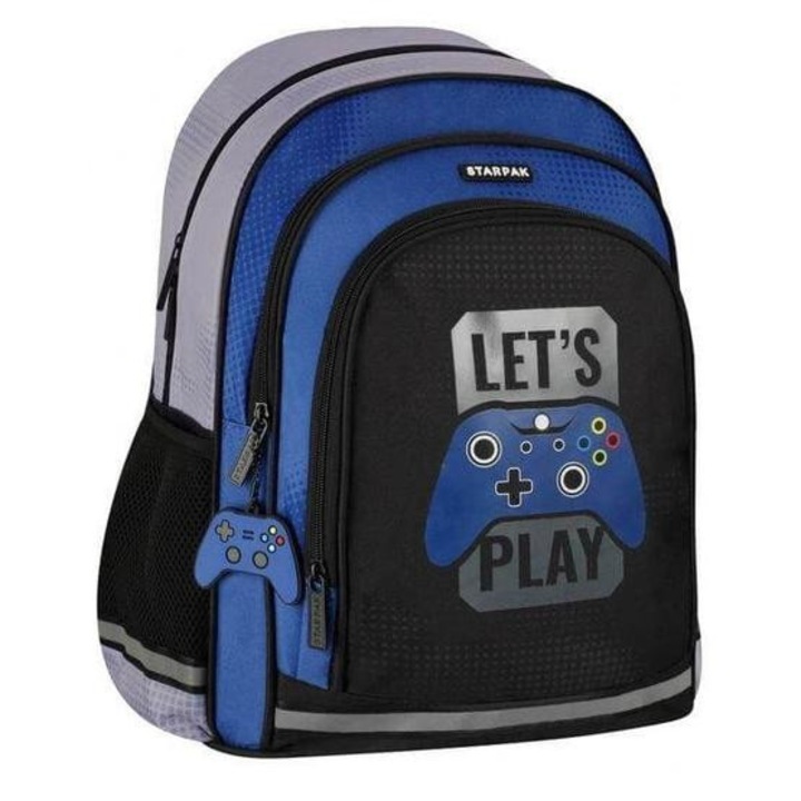 Ghiozdan scolar ergonomic, gaming - 2 compartimente - Lets Play (527186)