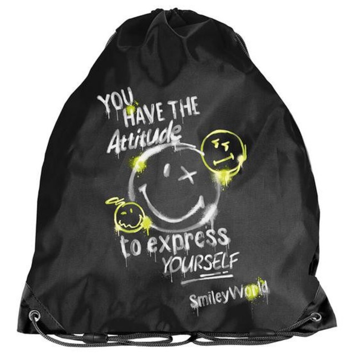 Rucsac de sala, PASO, Smiley, Negru SM25LT-712
