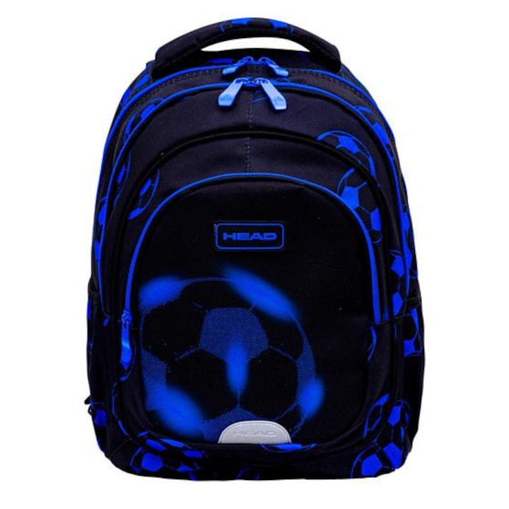 Ученическа раница Neo Blue Football, Ергономична, 2 отделения, Head (502025035)
